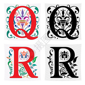 美丽的装饰英文字母字母图片