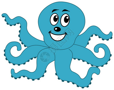 一只快乐的蓝章鱼图片