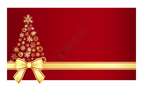 带有金或银丝带和雪花的全圣诞礼物证书图片