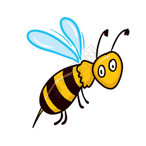 手绘有趣的卡通矢量蜜蜂背景图片