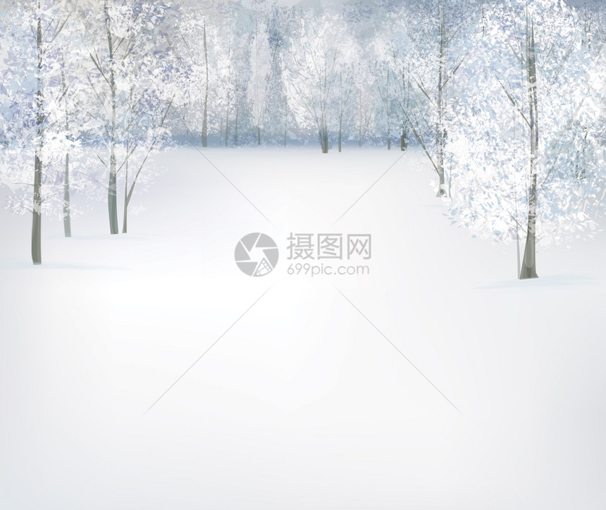 矢量冬季雪景图片