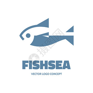 Fishsea矢量标志概念鱼矢量图图片