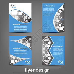 一套商业传单模板公司横幅封面设计或小册子图片