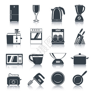 厨房电器图标黑色图片