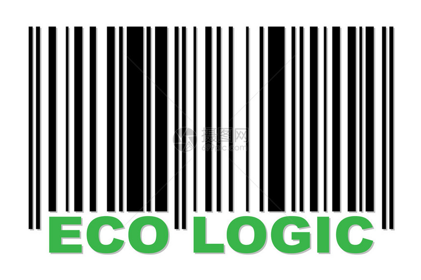 带有绿色标签ECOLOGIC的条码图片