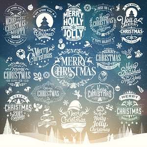 手画圣诞和装饰品背景图片