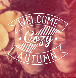 欢迎舒适的秋天复古背景图片