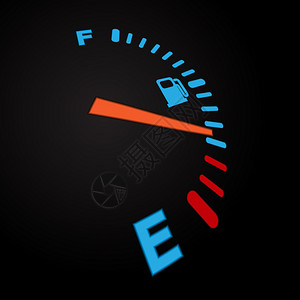 黑色背景的蓝色燃料表图片