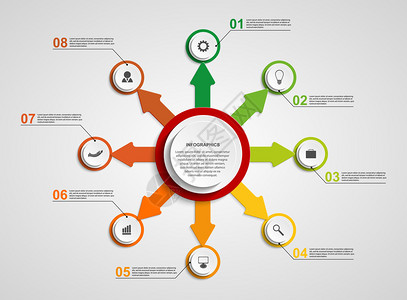 抽象圆圈信息图表设计模板图片