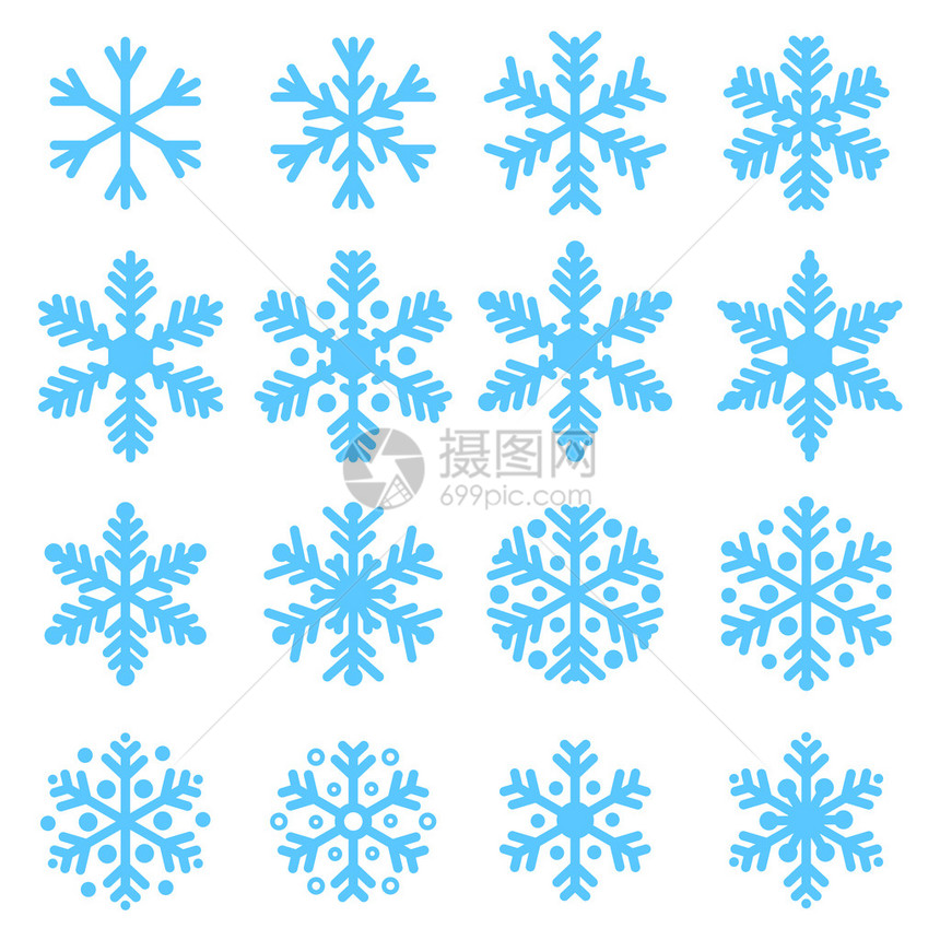 各种冬季雪花矢量集图片