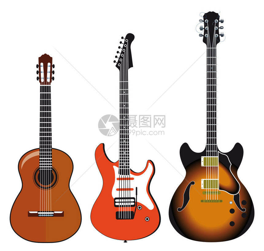 三支吉他图片