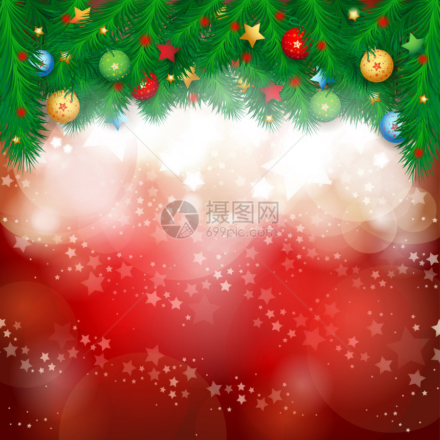 圣诞节背景包括Fir树枝矢量图片