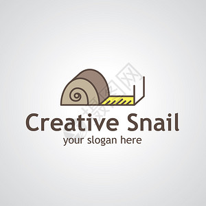 Snail作为测量磁带矢量标志设计建筑图标或内部品牌的背景图片