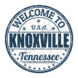 欢迎来到Knoxvilleshrunge以白色背景矢量图图片