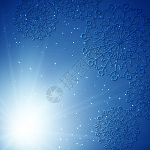 雪花抽象蓝色背景图片