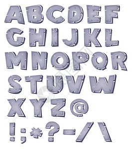 一组连环漫画ABC字母和字体符的插图图片