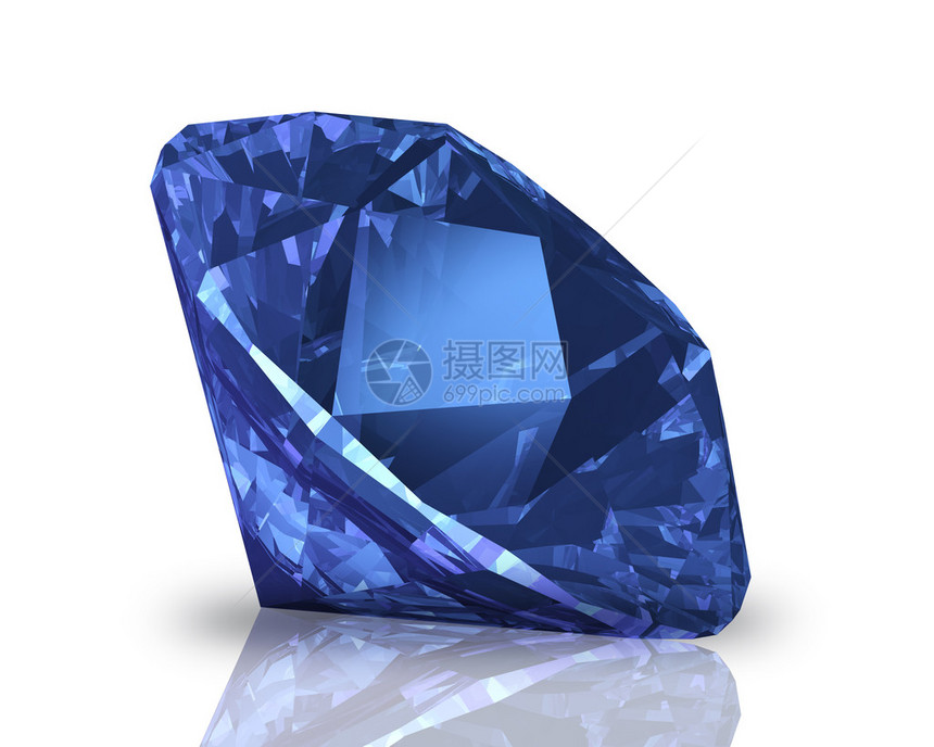 蓝色钻石位于一侧图片