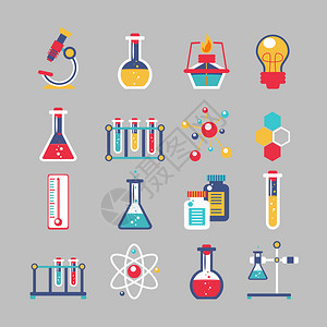 化学装饰图标设置与化学实验室科学实验设图片