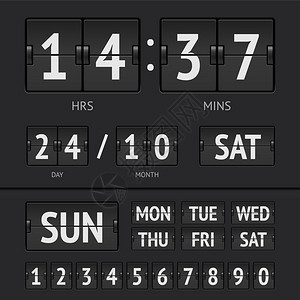 黑色翻转计分板数字计时器带一图片