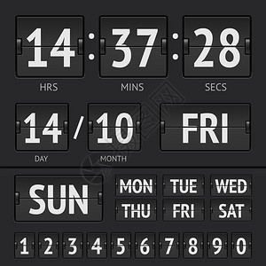 黑色翻转计分板数字计时器带一图片