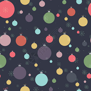 矢量Retro圣诞节无缝模式配有多彩的Xmaboub背景图片