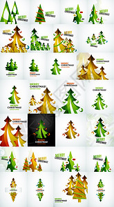 圣诞树的几何设计现代简单形图片