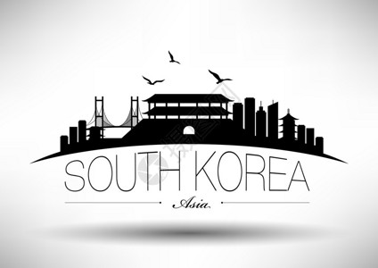 韩国天际线与排版设计图片