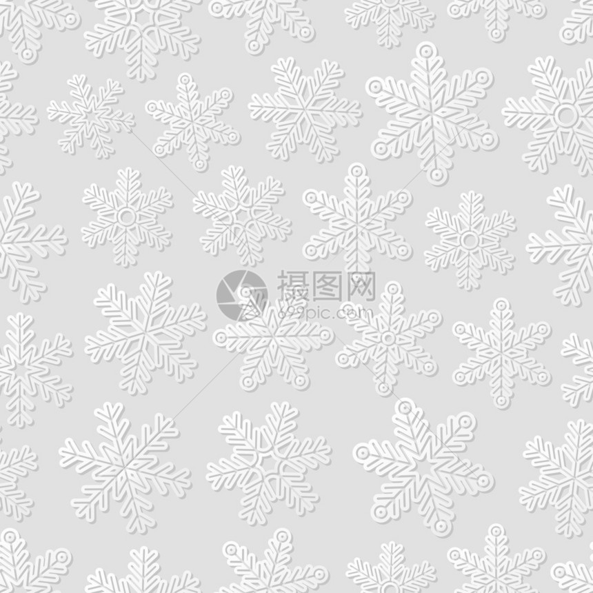 与雪花的无缝背景矢量图图片