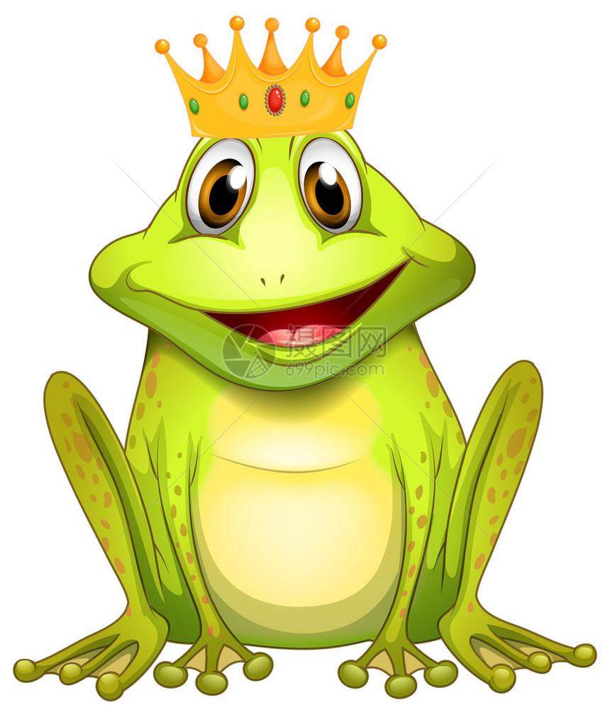 戴着王冠的绿蛙王子海报图片