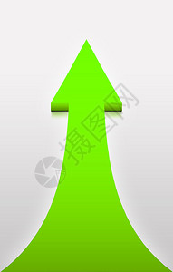 白背景上的绿箭头显示增长和高清图片