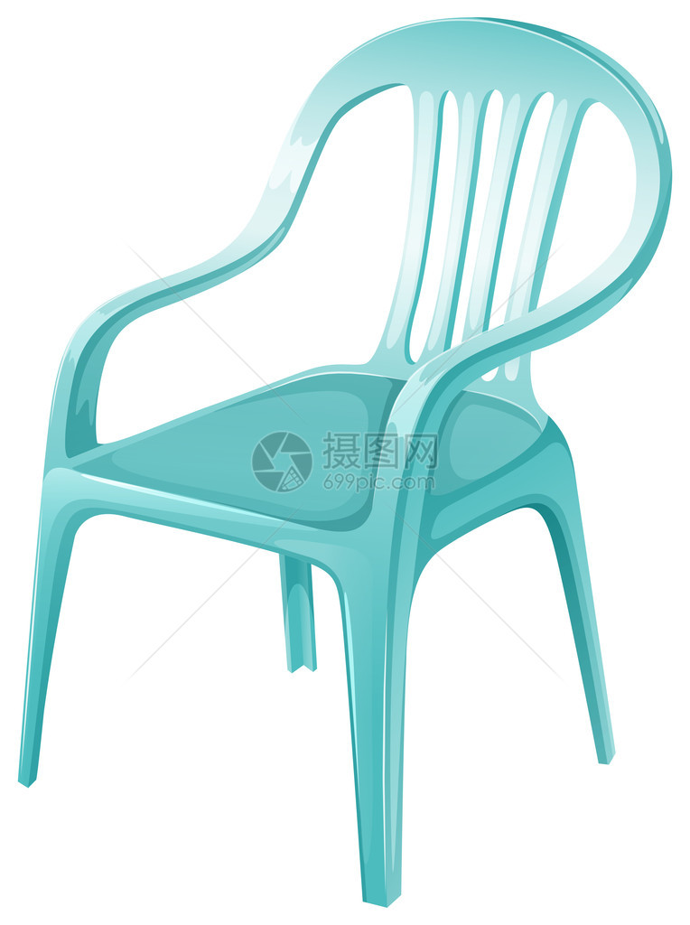 白色背景的塑料椅图片