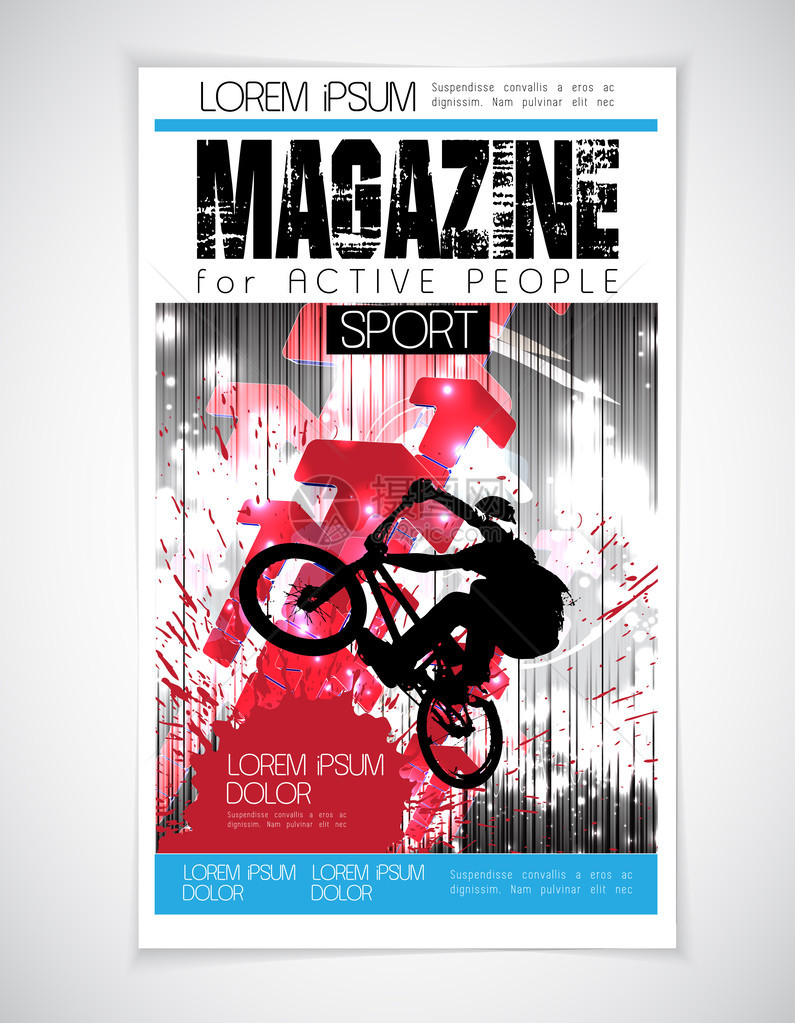 体育杂志封面模型包括骑自行车者的轮图片