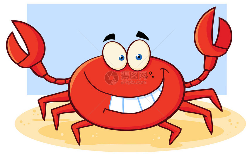 快乐螃蟹卡通人物图片