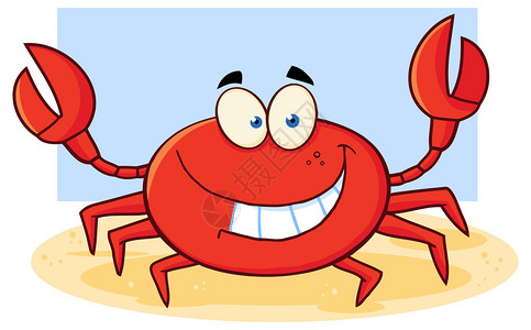 快乐螃蟹卡通人物图片