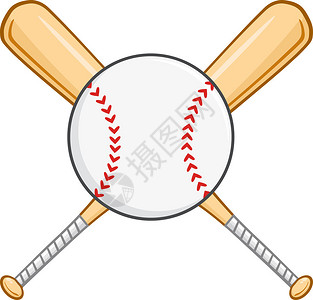 交叉棒球蝙蝠和球矢量图片
