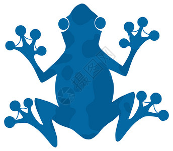 蓝色斑点青蛙剪影标志图片