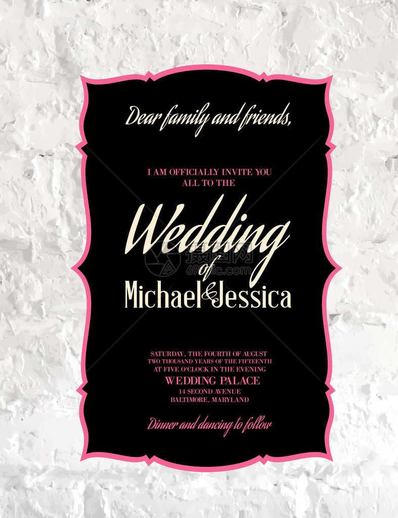 婚礼卡和订婚通知迈克尔和杰西卡的婚图片