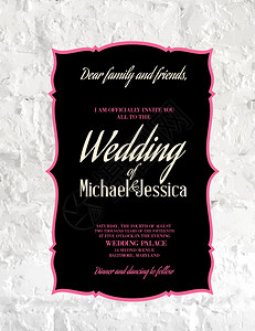 圣迈克尔婚礼卡和订婚通知迈克尔和杰西卡的婚插画