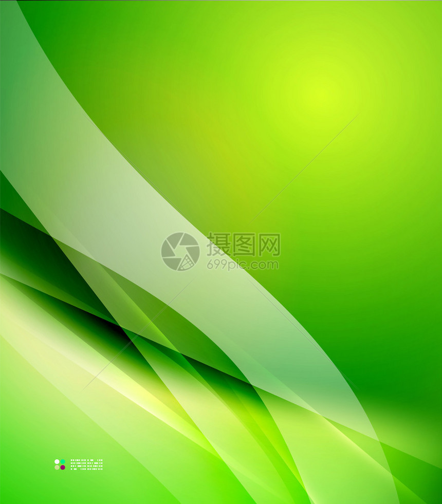 颜色绿生态和光波浪和线条抽象背景图片