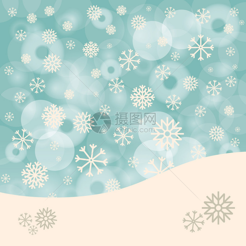 含有雪花和博克闪光背景的冬季图片
