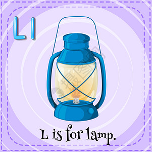 字母L的插图用于灯背景图片