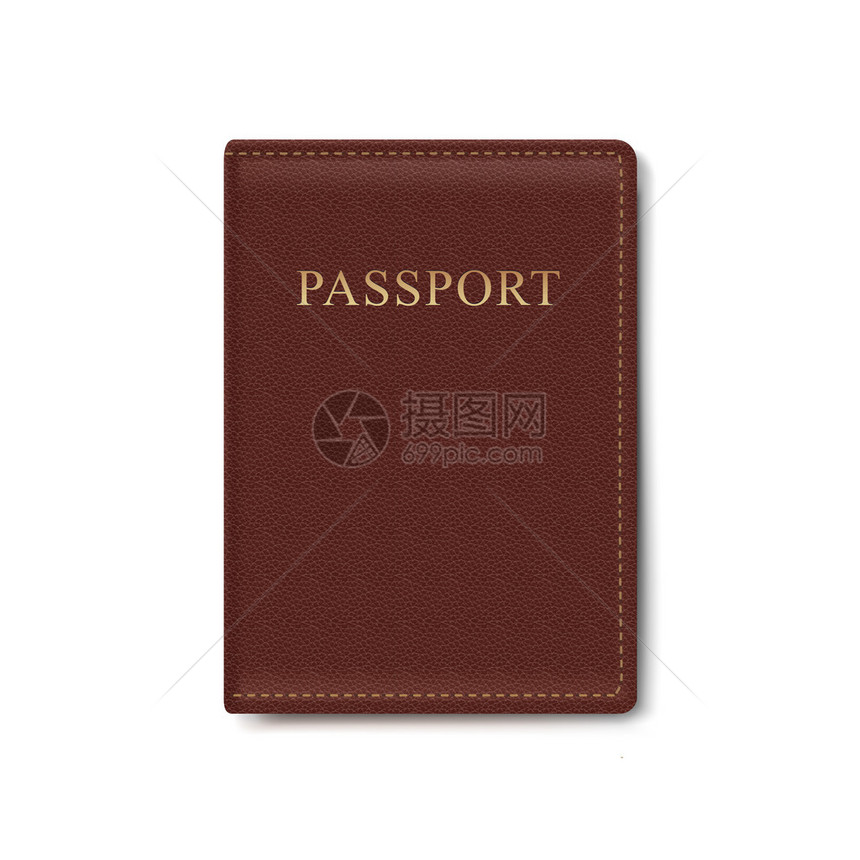白背景孤立的护照矢量图片