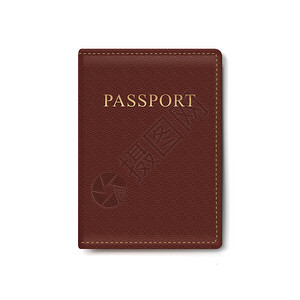 白背景孤立的护照矢量背景图片
