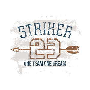 复古风格的体育印刷罢工者T恤TTTTrindy图形设计白背景图片