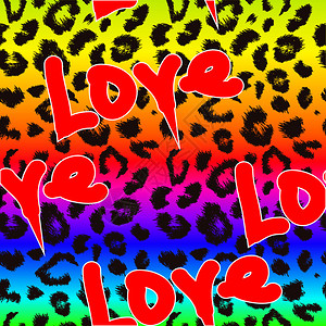豹纹彩虹与爱图片