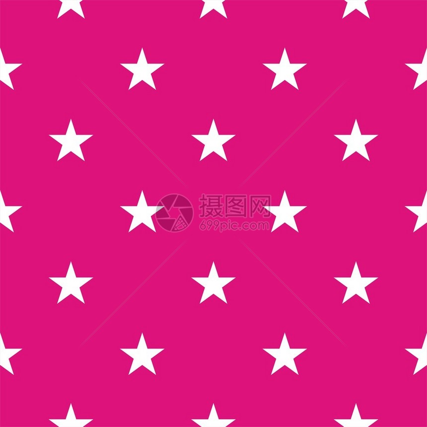 用于无缝装饰壁纸的白星在粉红背景上的图片