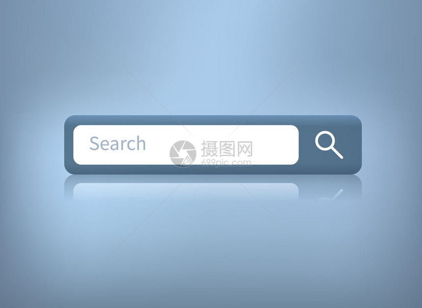 搜索网站的网络表单在蓝色背景上隔离的网络图片