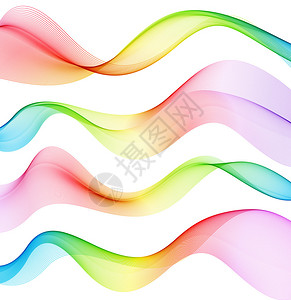 向量组的颜色抽象烟雾曲线图片