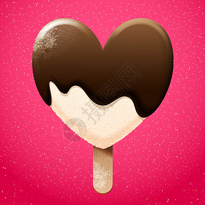 美味香草冰淇淋加巧克力融化顶部矢量图图片