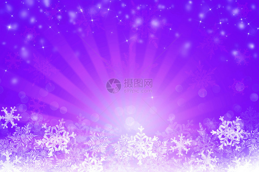 紫色圣诞抽象雪花背景图片